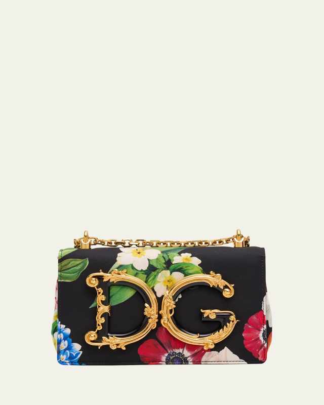 DG Girls Floral Flap Chain Crossbody Bag